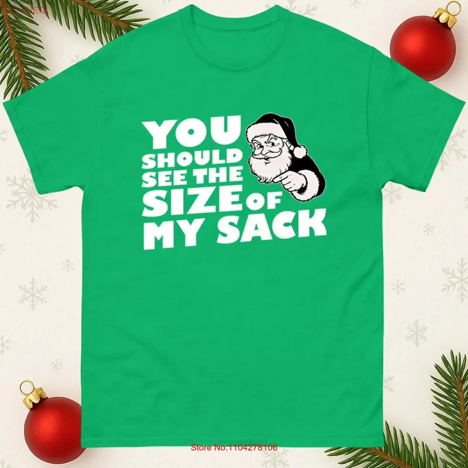 Funny Christmas T Shirt You Should See the Size of My Sack Santa Rude Xmas  vintage Washed Versatile Stretched fashion graphic