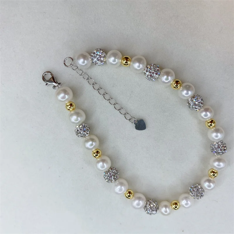 

3A Vintage 925 Sterling Silver Natural Round Pearl Bracelet For Women Luxury Charm Bracelets Fashion Party Prarls Jewelry Gifts
