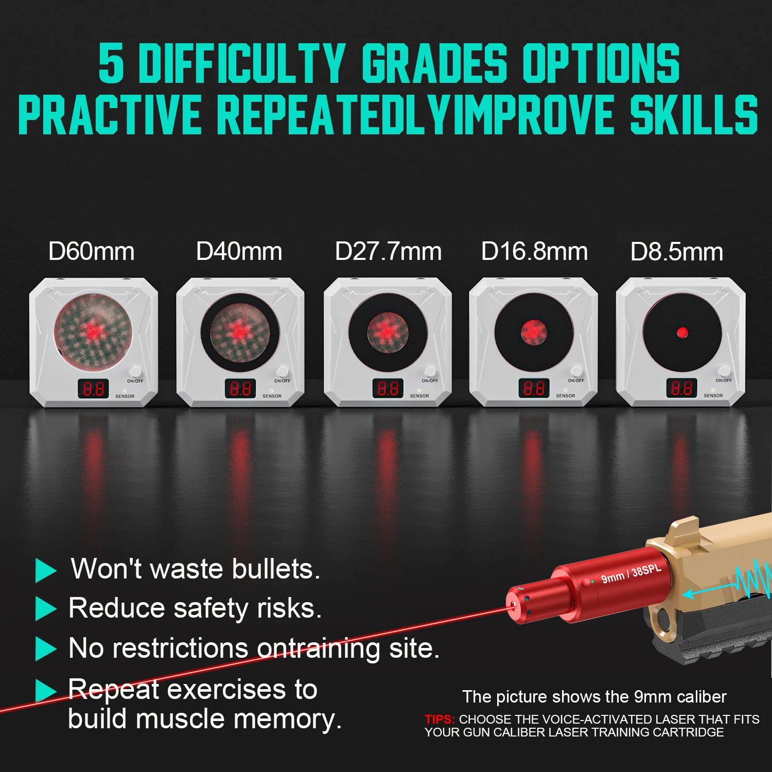 308win.3030-7.62 Тренировочный калибратор двойного назначения, инфракрасная электронная лазерная мишень, с профессиональным кронштейном для электронных мишеней