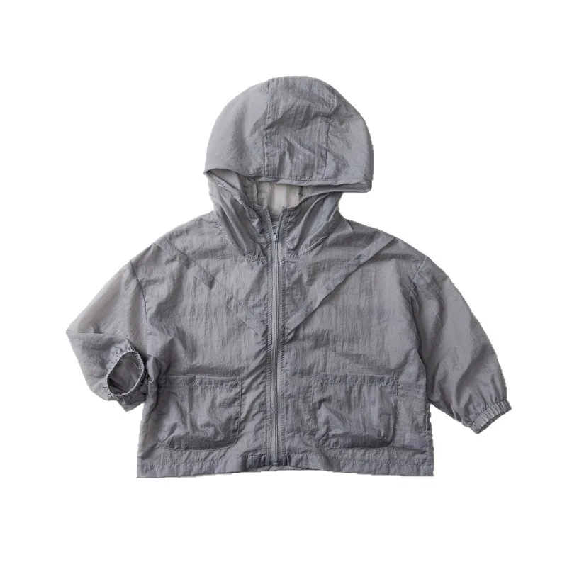 2025 Summer New Children Sunscreen Jacket Boys Long Sleeve Hooded Coat Breathable Baby Girls Thin Cardigan Kids Zipper Jacket