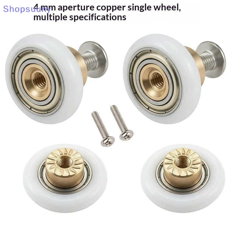 [SU]4 Pcs Shower Door Rollers Runners Wheels-Replacement Part Bathroom Glass Door Sliding Shower Door Roller Dia 20/23/25/27mm