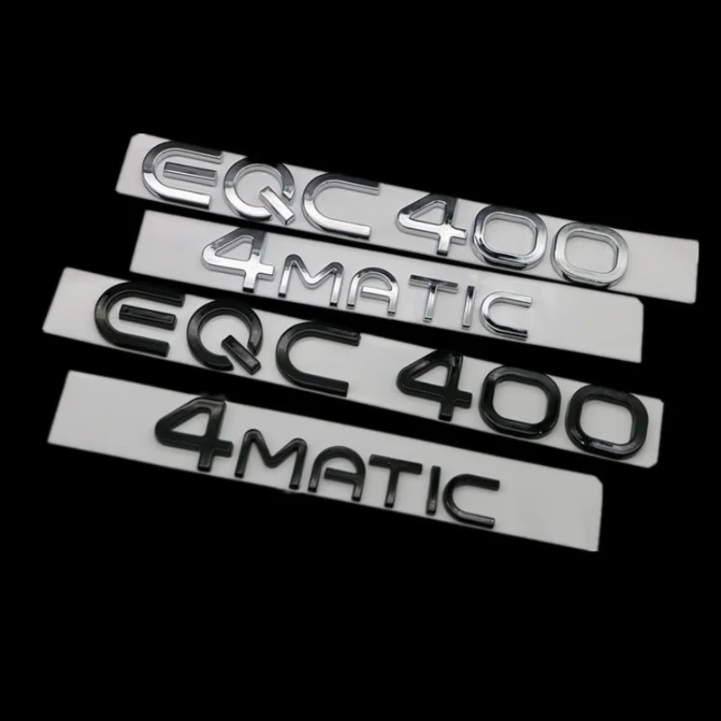 Chrome Silver Black Trunk Letters EQC400 4MATIC Emblems for Mercedes Benz EQC Electric Motor SUV AWD N293