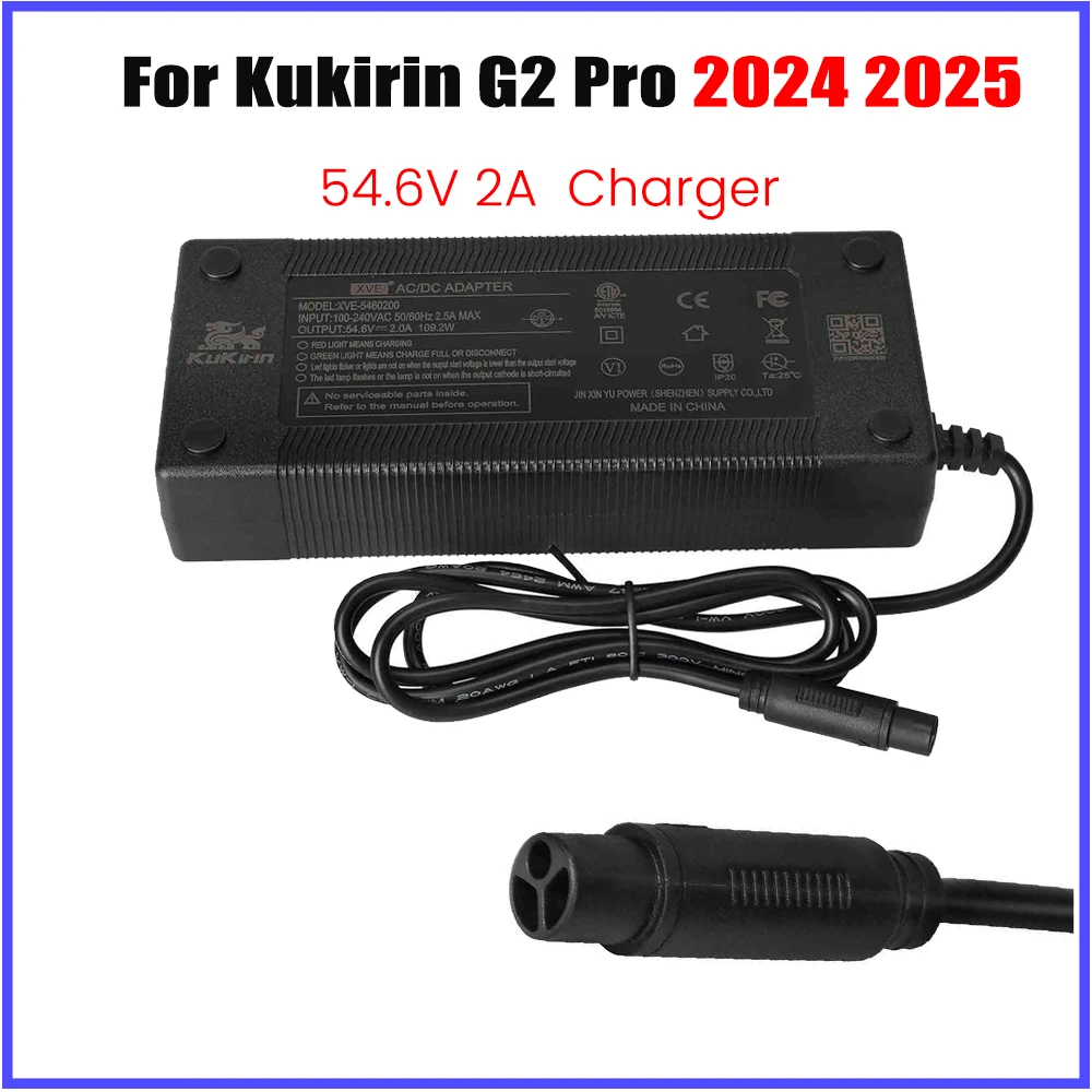 

Original CQ Head 3 Hole Charger For 2024 2025 Kukirin G2 Pro A1 Power Adapter 54.6V 2A Electric Scooter Fast Charging Parts
