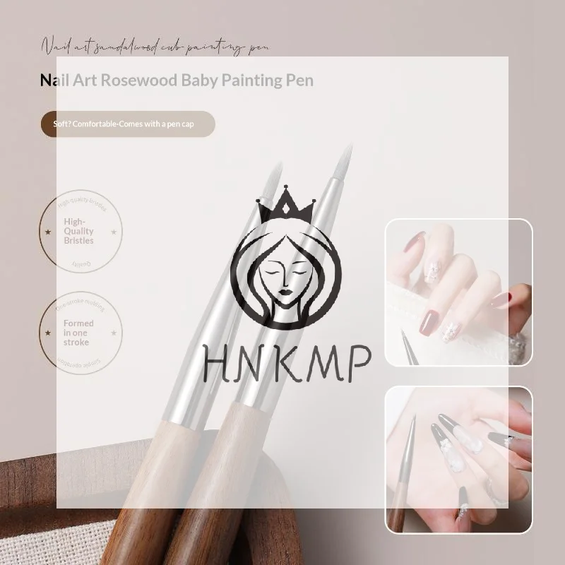 Sandalwood Nail Art Design Pen Painting Detailing Brush for Outlining and Carving Suitable for Gel Polish and Acrylics