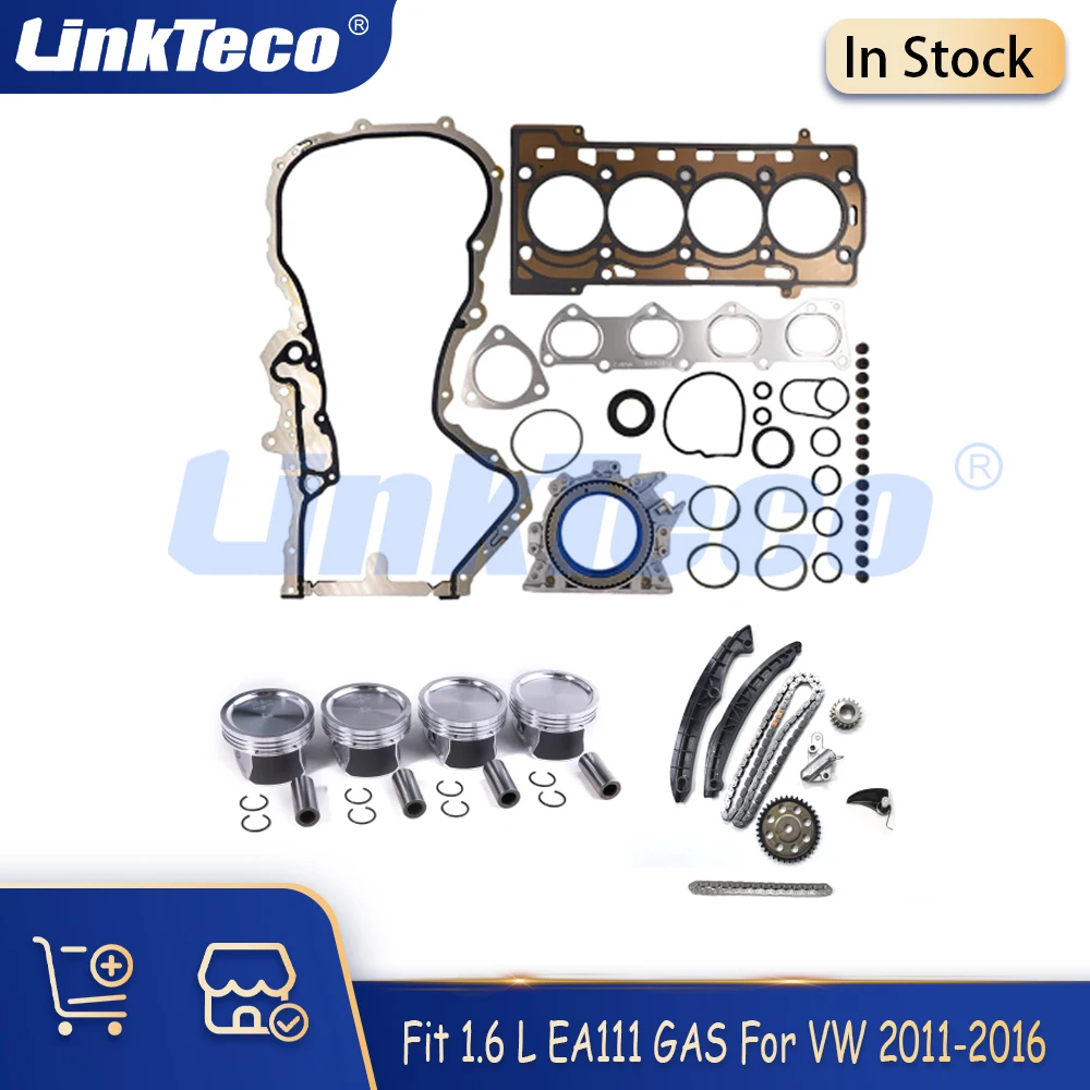 

Engine Rebuilding Gasket Timing chain Piston Ring Set Fit 1.6 T L EA111 GAS CLRA For VW Jetta 2011-2016 1.6L 1.6T 036107065DH