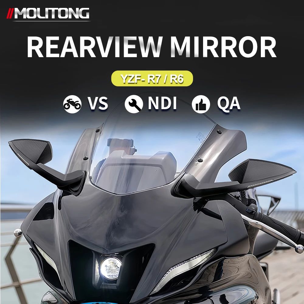 

Motorcycle LED Rearview MIrror with LED Turn Signal Light Side Mirrors For YAMAHA YZF R7 YZFR7 YZF-R7 2021-2025 YZF R6 YZF R1