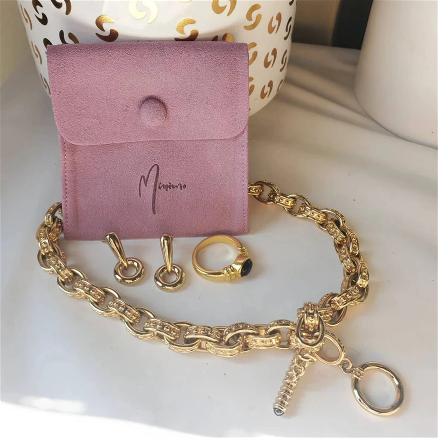 

50 personalized logo print jewelry pouch Snap button bags custom earrings packaging pouch Brooch ring gift bags style F wholesal