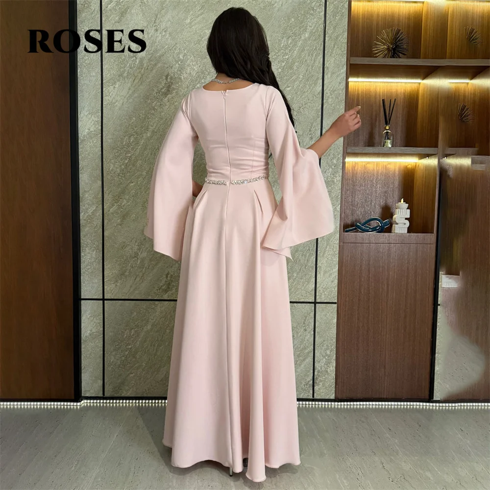 ROSES Saudi-Arabien Rosa Ballkleid, formelles Partykleid mit quadratischem Ausschnitt für Damen, Abendparty-Kleider فسات Mustaة Maßgeschneidert