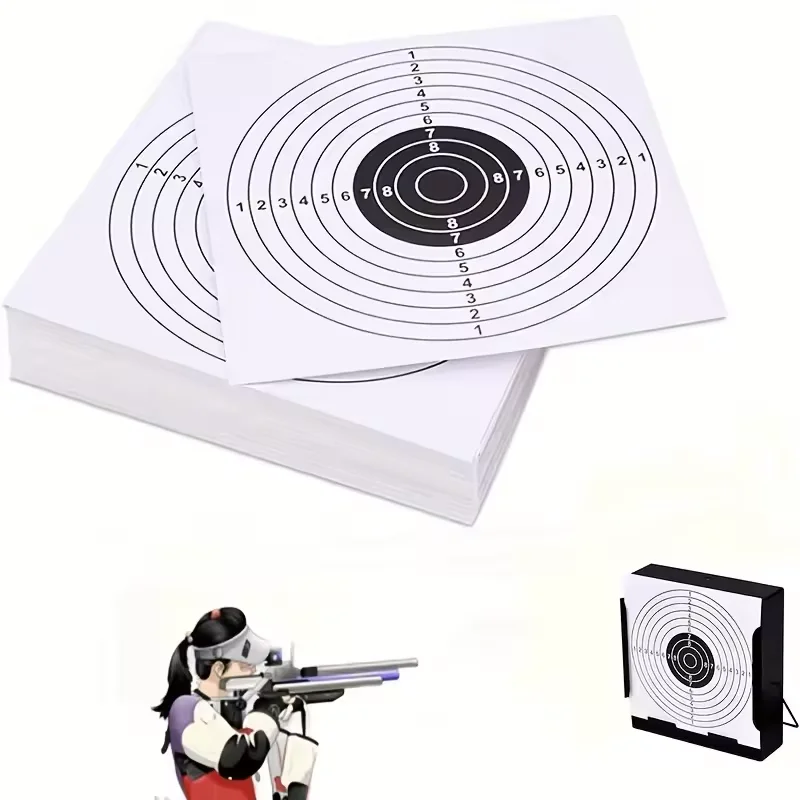 50pcs 5.5in White Shooting Practice Paper Target Air Shot Paper Targets for BB Catcher Target Holder Pellet Trap