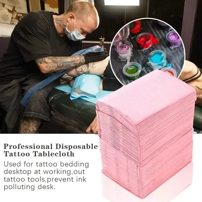 

50PCS Tattoo Table Covers Clean Pad Disposable Dental Bibs Sheets Cloths Underpad Hygiene Personal Tattoo Bib Waterproof Tatt