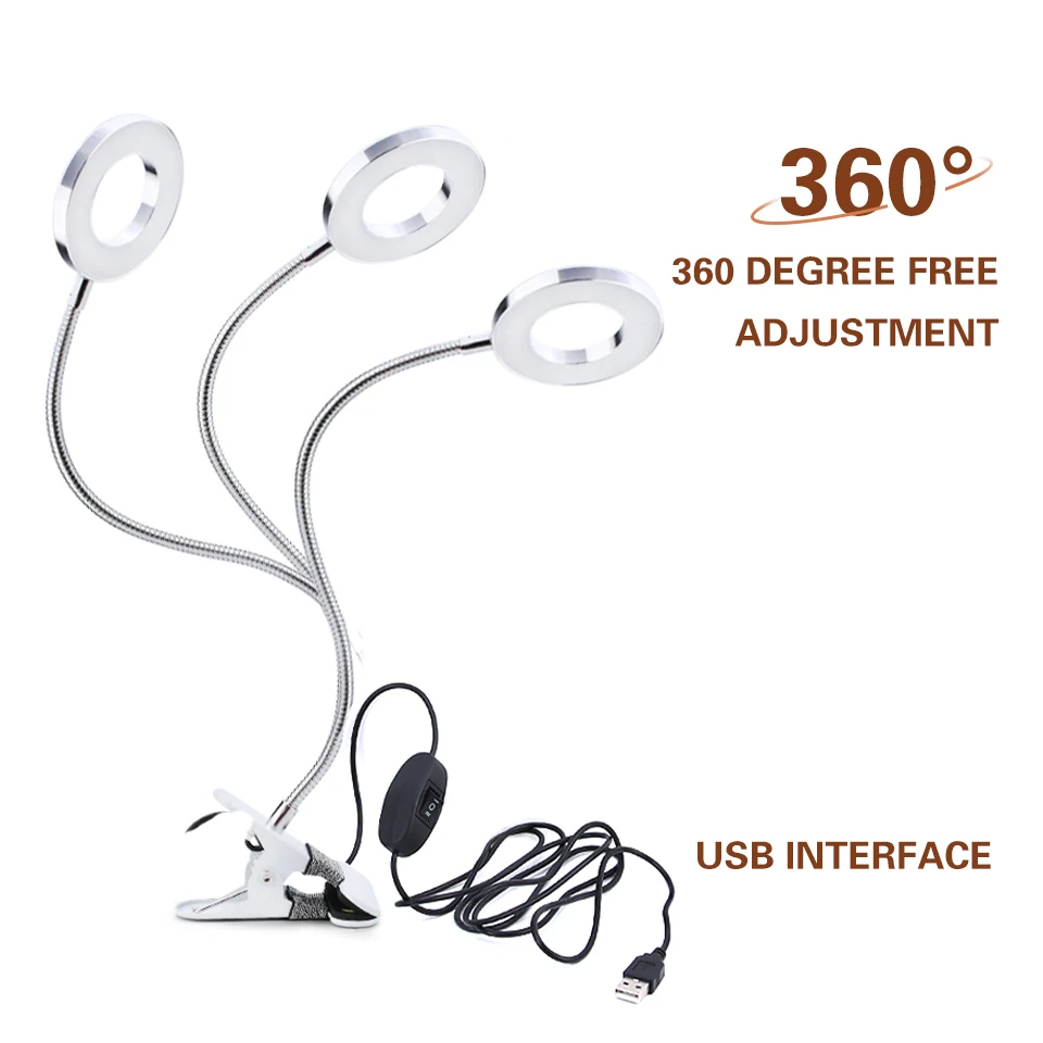 Luce LED di bellezza a due colori per estensione ciglia, tatuaggio, nail art, salone di bellezza, colore/luci calde, protezione per gli occhi, strumento senza ombre