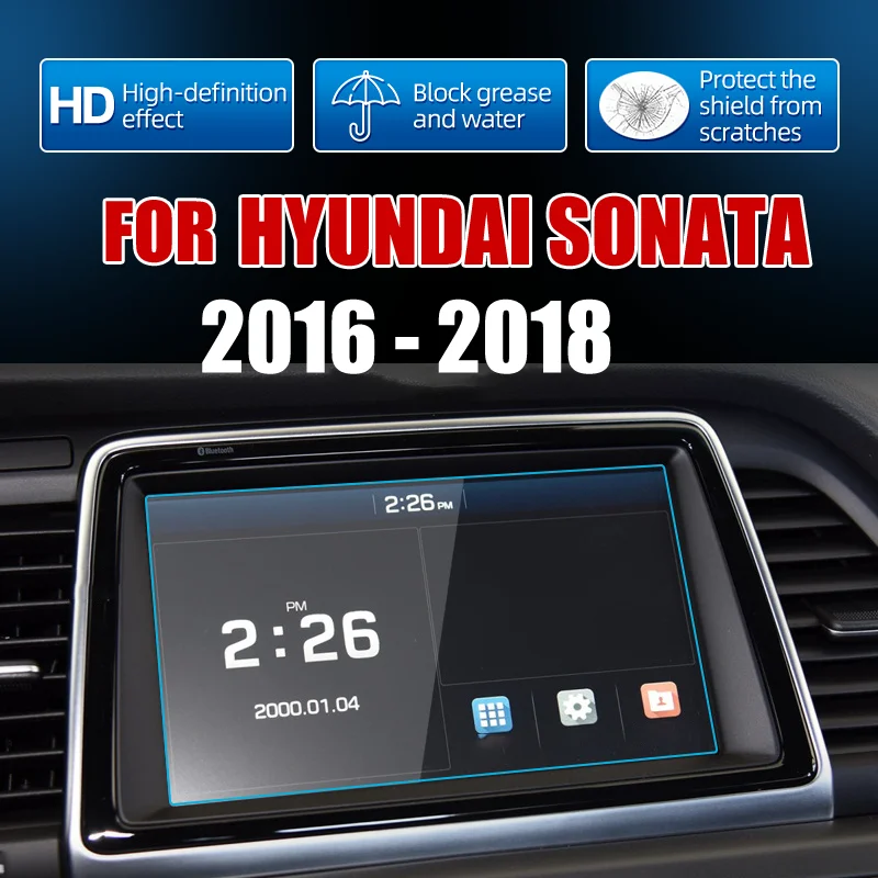 Tempered Glass Protective Film for Hyundai Sonata 9 2016 2017 2018 8inch Car Navigation Screen Protector Film