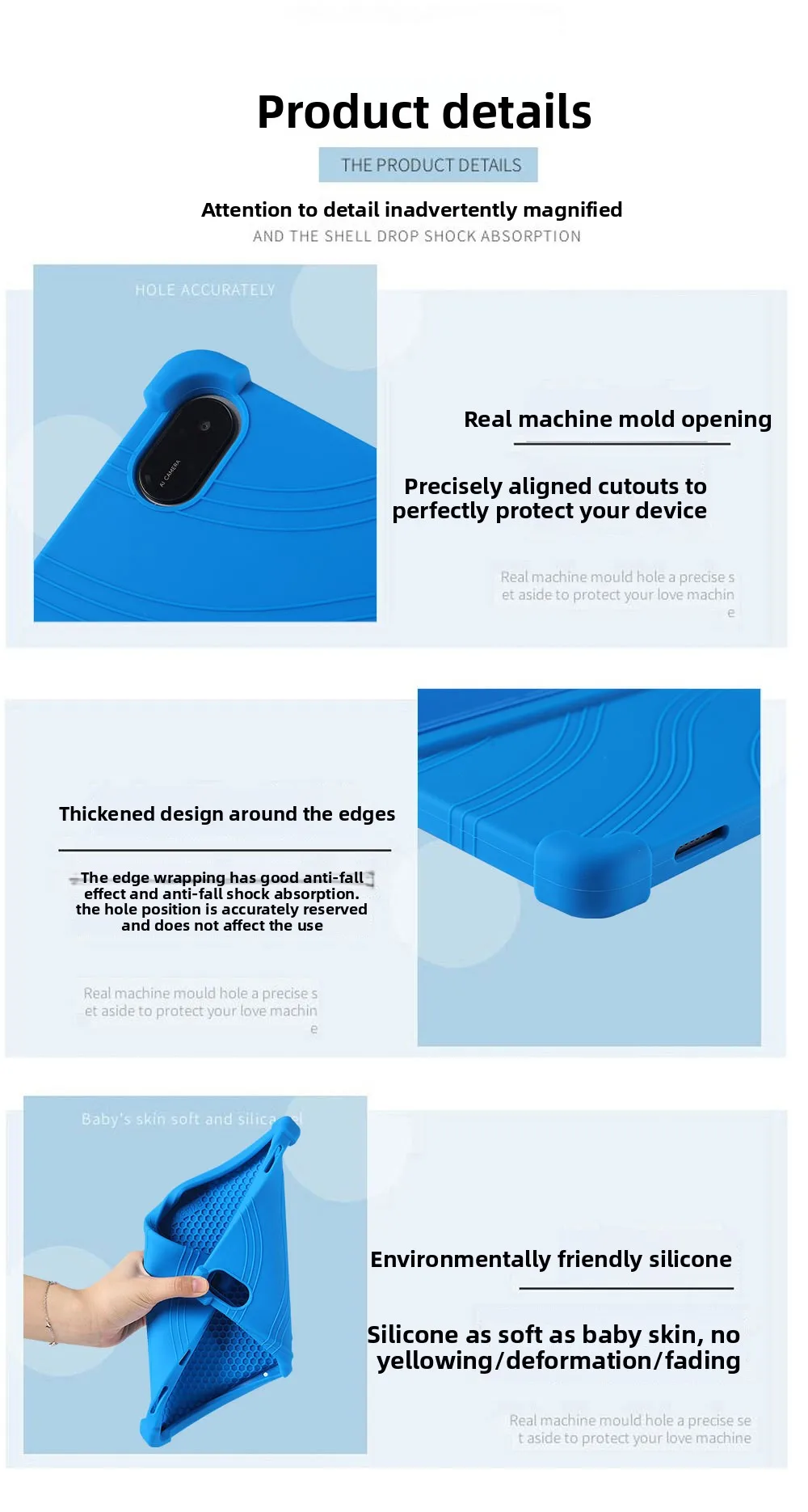 Silikonhülle für Honor Pad X8a 11 Zoll NDL-W09 Stoßfeste Schutzhülle mit Ständer TPU Vollständiger Fallschutz – Detail 6