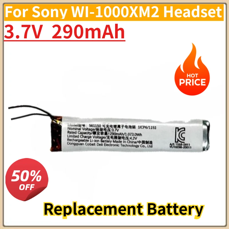 

High Quality New Replacement Battery 3.7V 290mAh for Sony WI-1000XM2 Headset