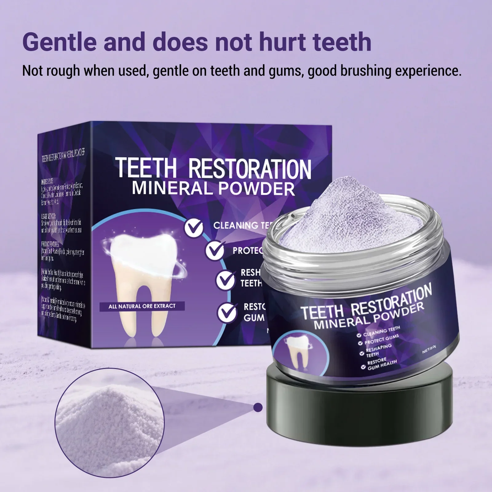Hydroxyapatite Teeth Whitening Powder 50g - Removes Stains & Repairs Enamel, Mint Tooth Powder for Sensitive Teeth & Gum Care.