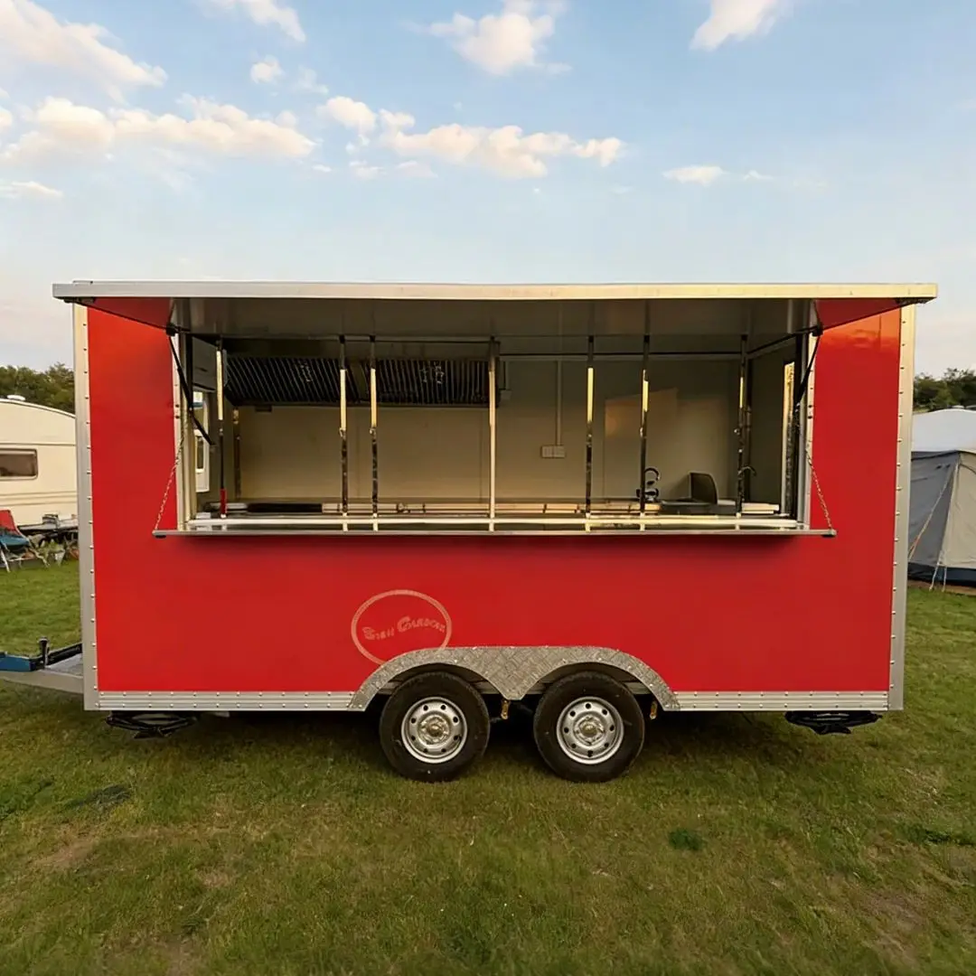 

Коммерческий грузовик из стекловолокна, полностью оборудованный прицеп для общественного питания и счетчик из нержавеющей стали для делового использования