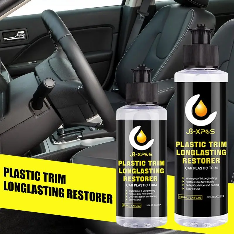 

50ml/100ml Car Plastic Restorer Plastic Refurbish Agent Interior And Exterior Parts Clean Agent Car Trim Restorer Cleaner