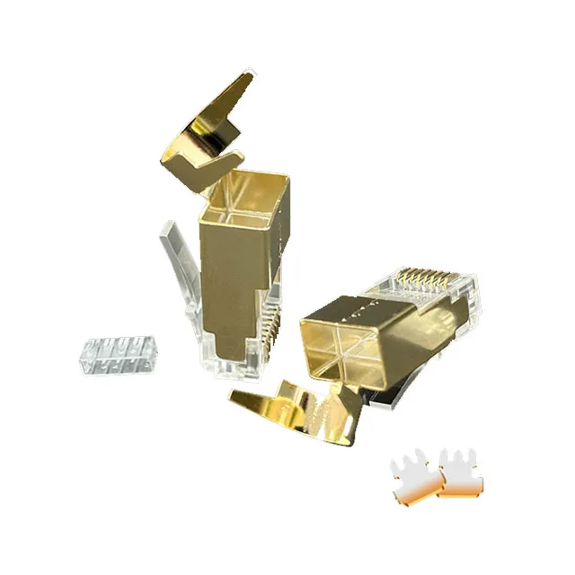

High Quality CAT8 Rj45 8P8C FTP RJ45 Copper Shell Ethernet Network Cable Plug Connector Top-Durable Modular Plug From China