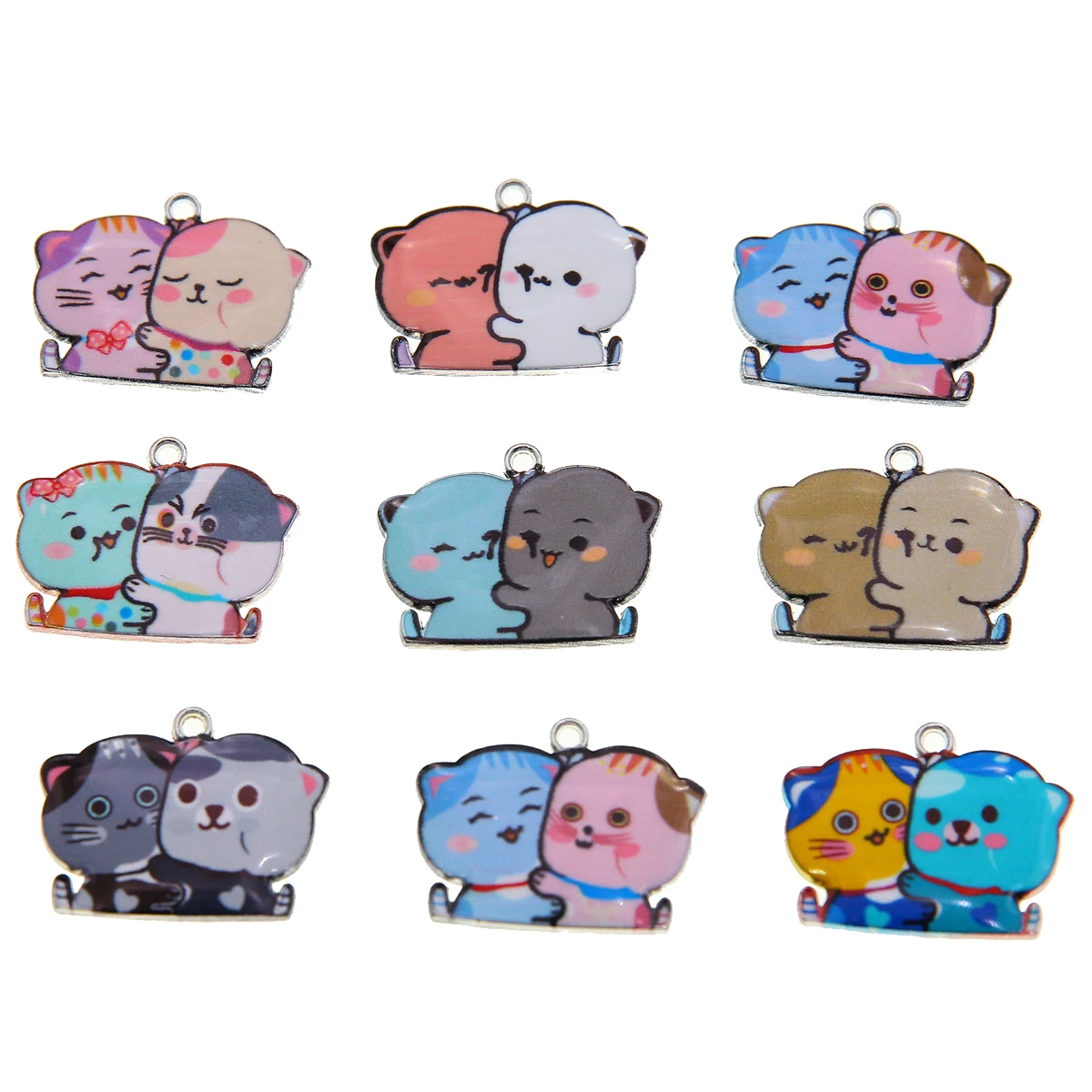 50pcs cute cartoon cuddle cat pendant bag Decorative hanging diy accessories accessories materials