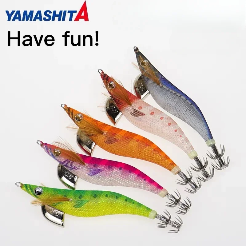 YAMASHITA Super Glow for Beginner Wang F Have Fun Luminous Squid EGI JIGS Hook EPI-OH F 20. 2.5 3.0 3.5 Wood Shrimp Bait lure