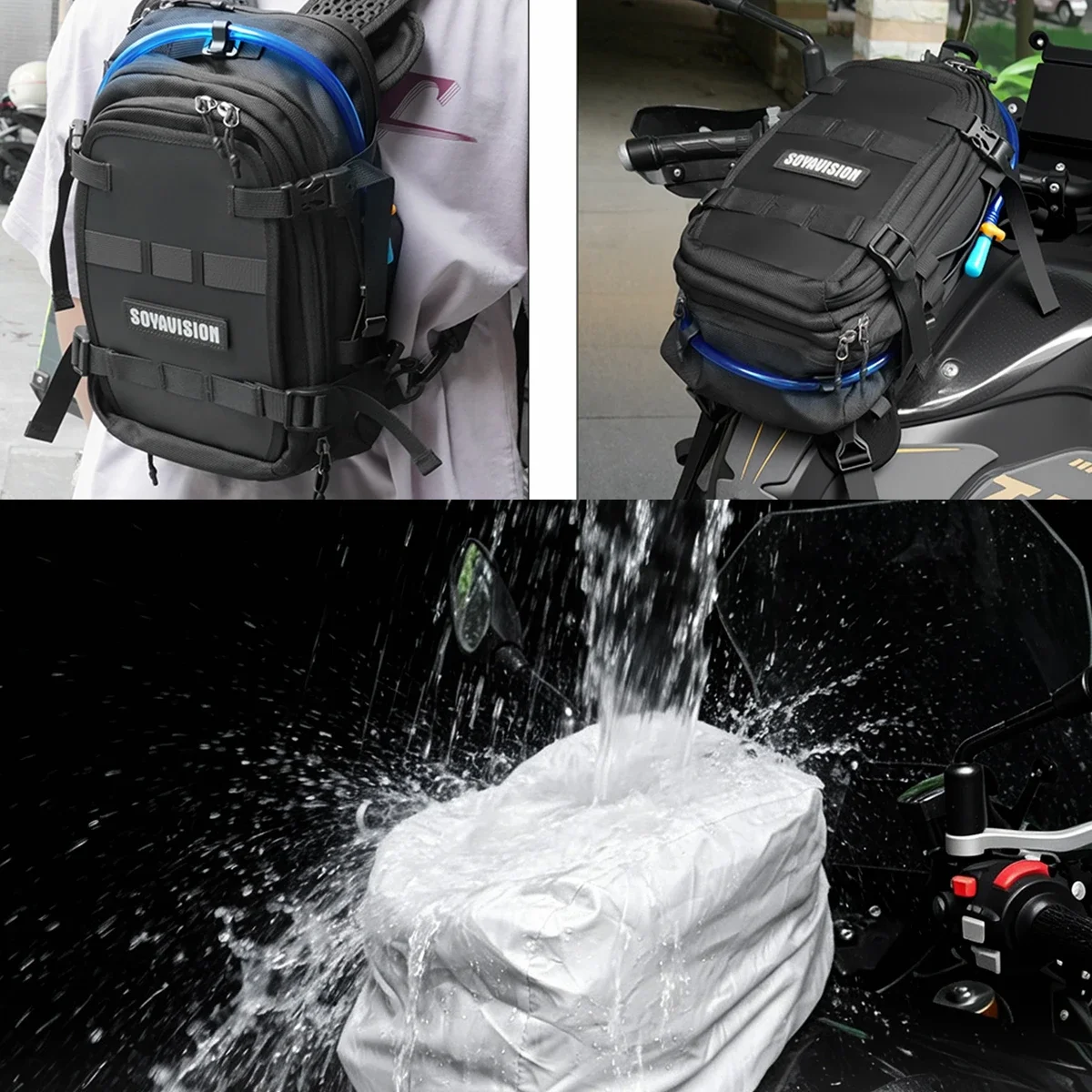 Motorcycle Fuel Tank Bag, High Quality Multifunctional Motorcycle Toolkit Essential Bag for Long Distance Touring Water Bag