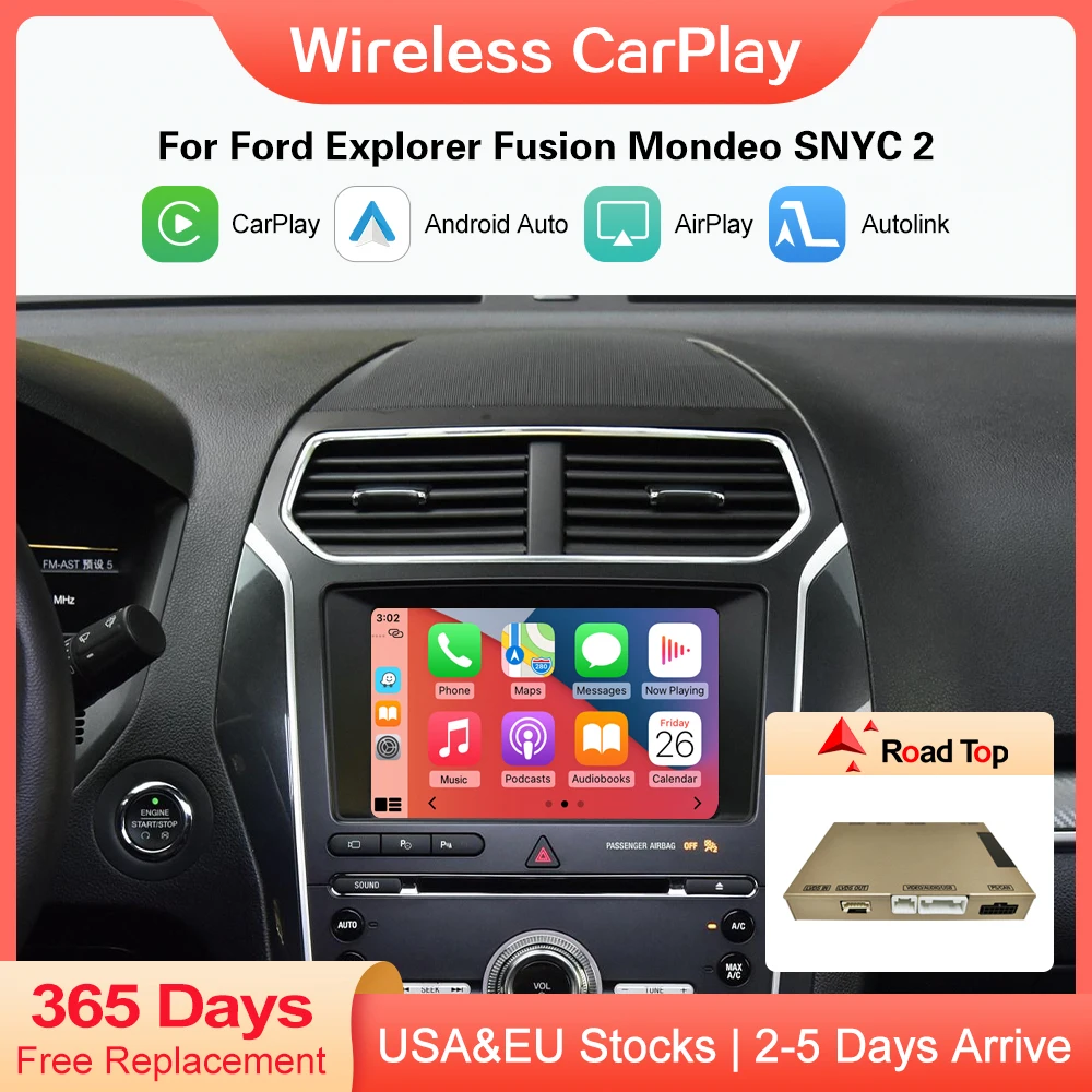 Wireless CarPlay for Ford Explorer Fusion Mondeo Sync 2 with Android Auto Interface Mirror Link AirPlay Car Play Functions