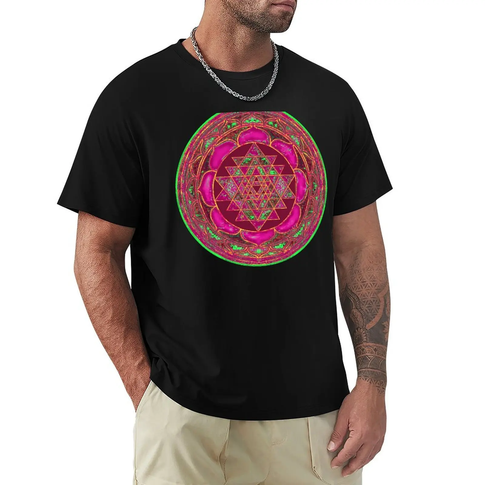 Lakshmi Yantra Mandala T-Shirt Simple Line Art Print Tee