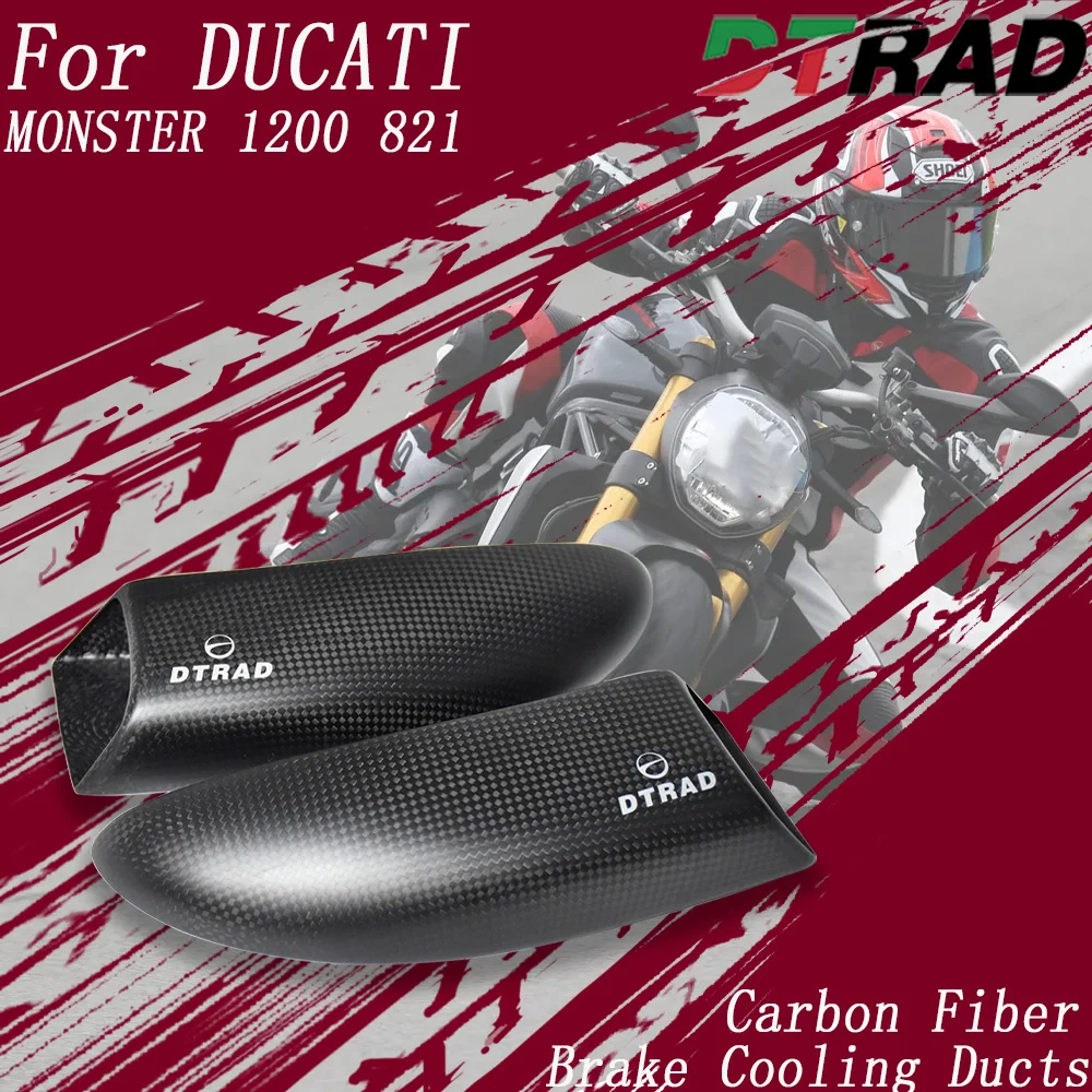 For DUCATI MONSTER 1200/S 821 2014-2022 Motorcycle Front Brake Caliper Air Cooling Carbon Fiber Intake Ducts Radiator