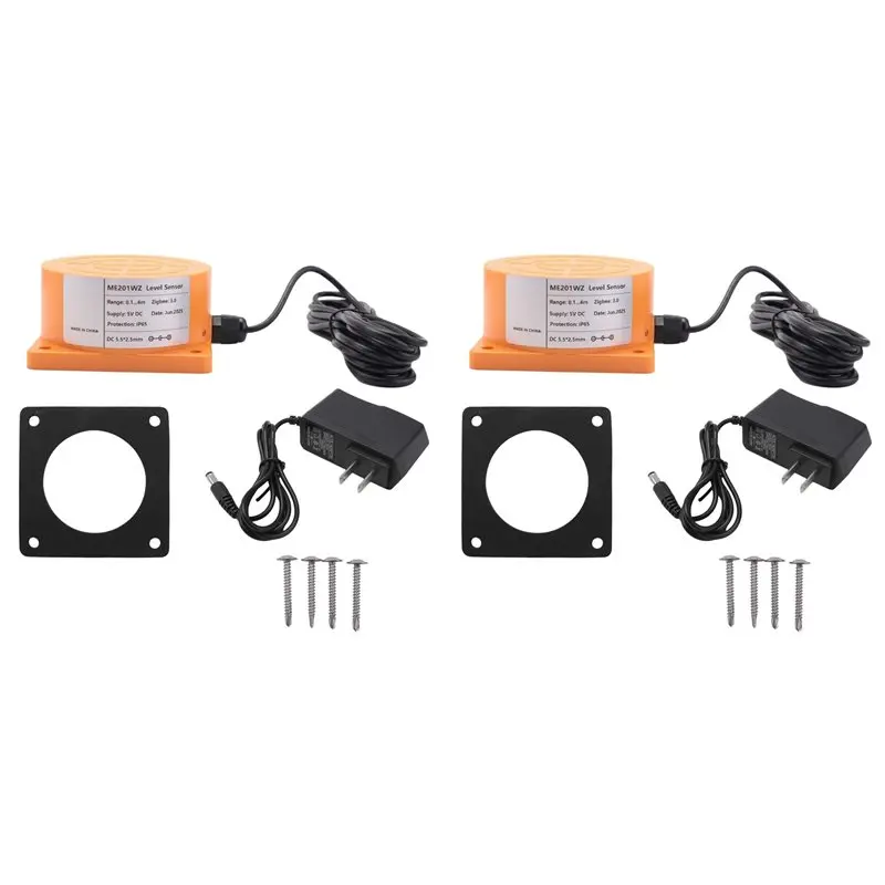 

ABMF-2X Tuya Smart Zigbee Ultrasonic Water Tank Level Monitor Sensor Real-Time Alerts App Control For IOS & Android US Plug