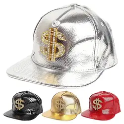 Crocodile Hip-hop caps gold dollar sign Fashion Break dance Street dance Flat brim hat caps Hip Hop Fitted Caps Youth tide caps
