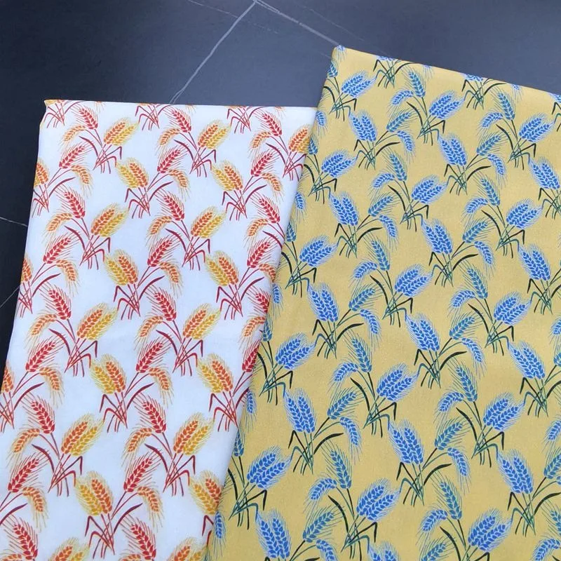 Hot selling pure cotton wheat digital printed fabric manual sewing DIY clothing Women's dresses 100 cotton fabric