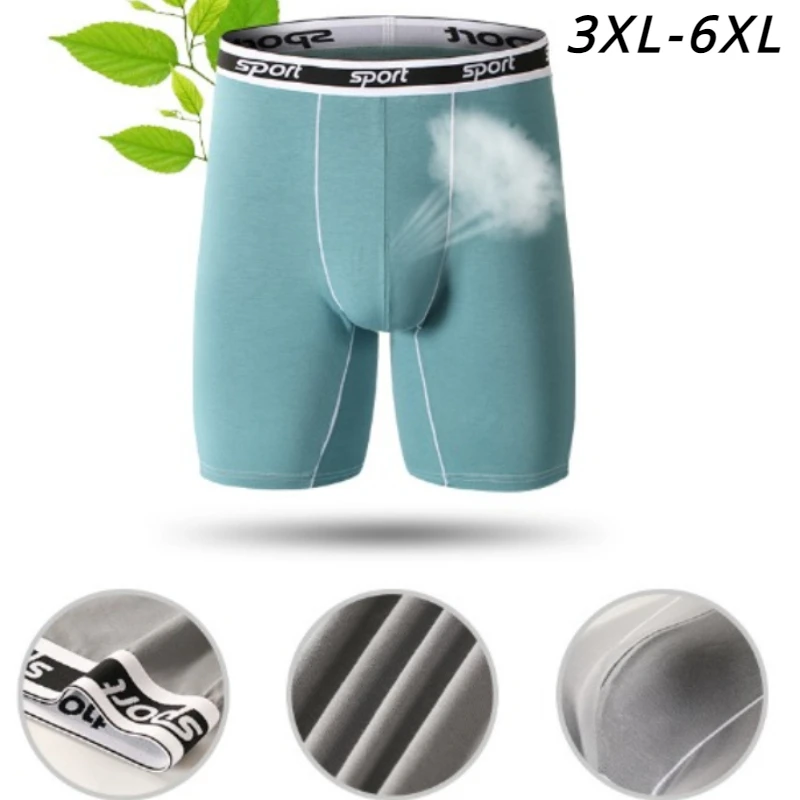 

3XL-6XL Modal Mens Loose Boxer Shorts U Convex Pouch Underwear Male Sport Flat Boxershorts Smooth Man Sleep Bottoms Boxer Homme