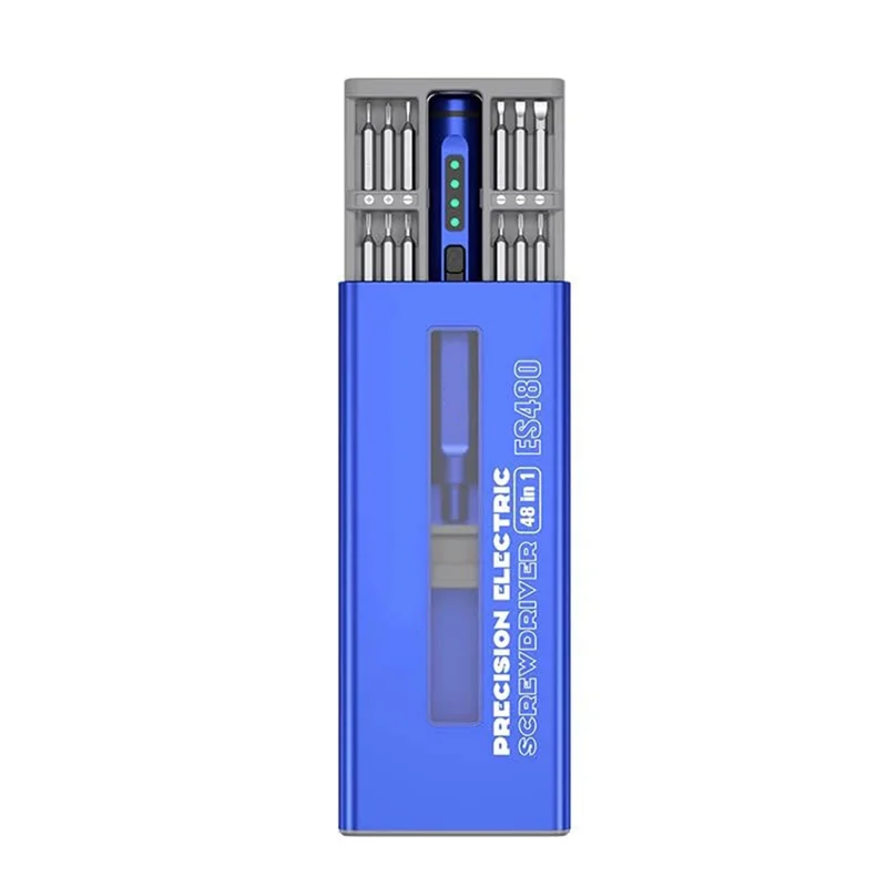 

ABDJ-48Pcs A2 Alloy Steel Bit Set ES480 Electric Screwdriver With LED Light For Computer Phone Dismantling Repair Kit Tool