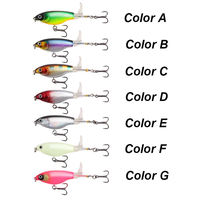 YUCONG Floating Whopper Plopper 7.5cm-6g Topwater Fishing Lure Rotating Casting Swimbait Hard Popper Wobbler lurre Pesca Isca view 2