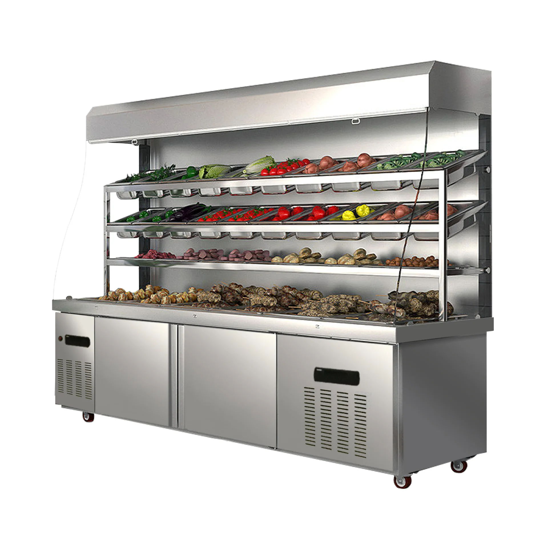 

Large-capacity commercial Malatang cabinet, fried skewers and vegetables for fresh-keeping display