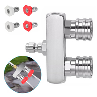 High Pressure Washer Quick Connector Dual Nozzle 1/4 Inch Double Sprayer Tips With 0/40 Degree Spray Nozzle