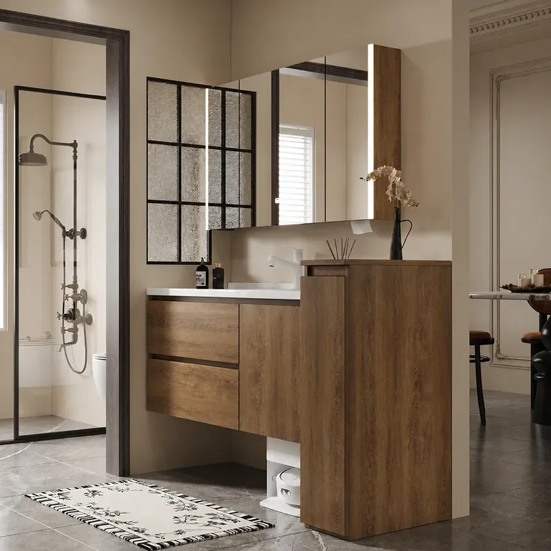 Rock Slab Hot Bending Integrated Basin Bathroom Cabinet Combination Seamless Ceramic Basin Hotel Washbasin Washstand
