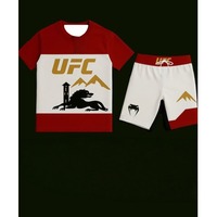 2026 Trendy UFC Mixed Martial Arts Training Team Men's Running Fitness Sweatshirt Outdoor Boxing Wrestling Sportswear Men's Set