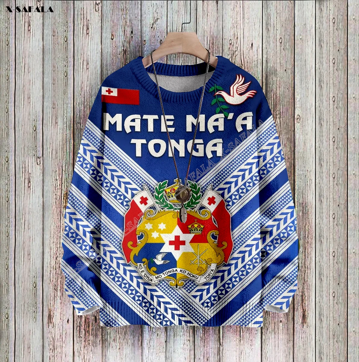 

Mate Ma M Tonga Polynesia Rugby 3D Printed Ugly Sweater Christmas Gift Men Female Winter Knitted Cotton Xmas Warm