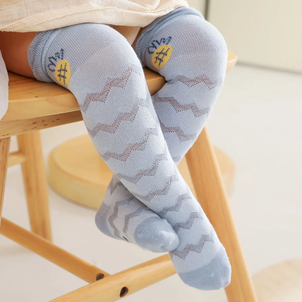 

Newborns Infant Summer Cotton Mesh Long Sock With Print Toddler Girl Boys Kawaii Fan Cute Knee High Sock Baby Things Accessories