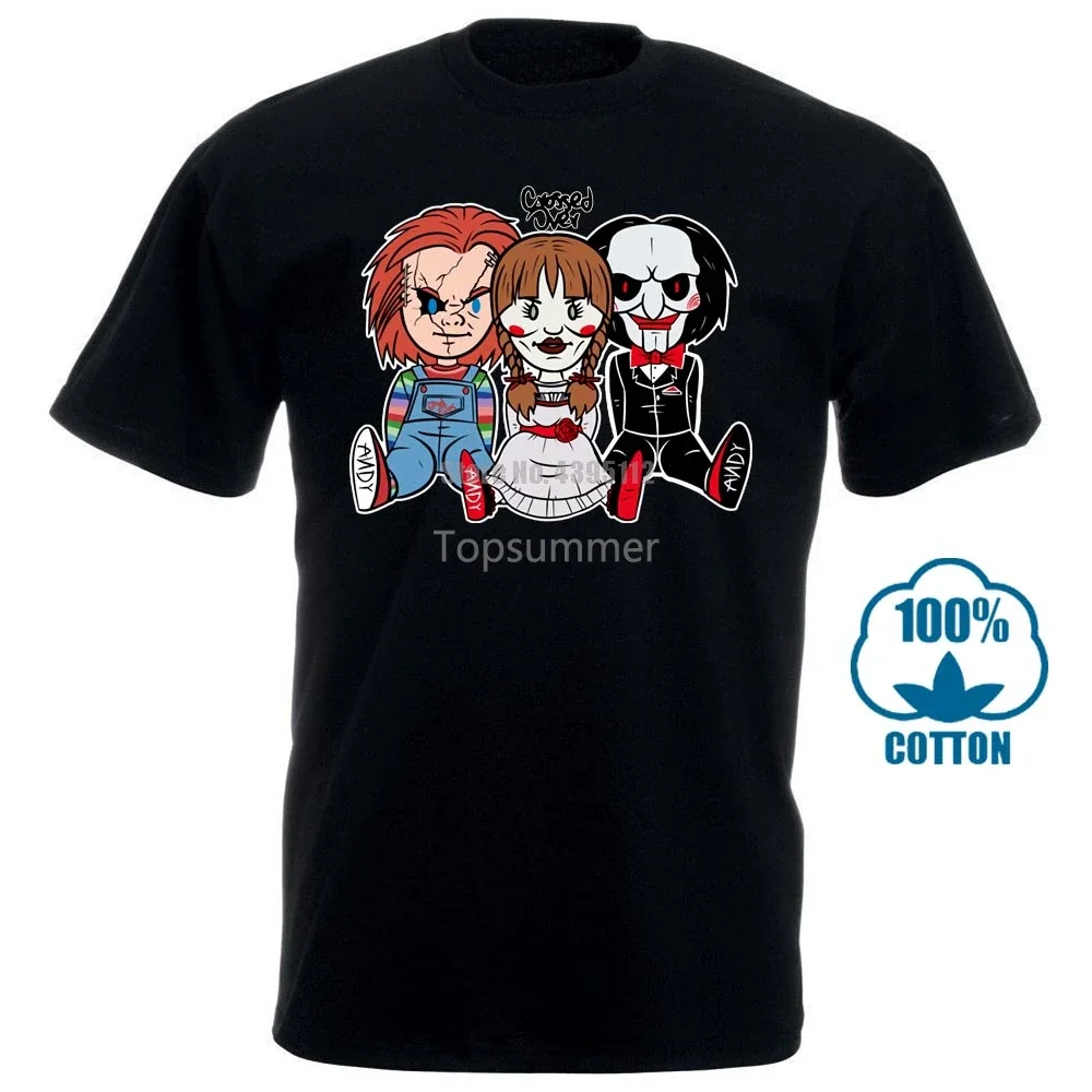 Geek T Shirts Chucky Annabelle Jigsaw Cotton T Shirts Youth O Neck Tee Shirt Fashion Men The Latest Short Sleeve Men Tees 2018