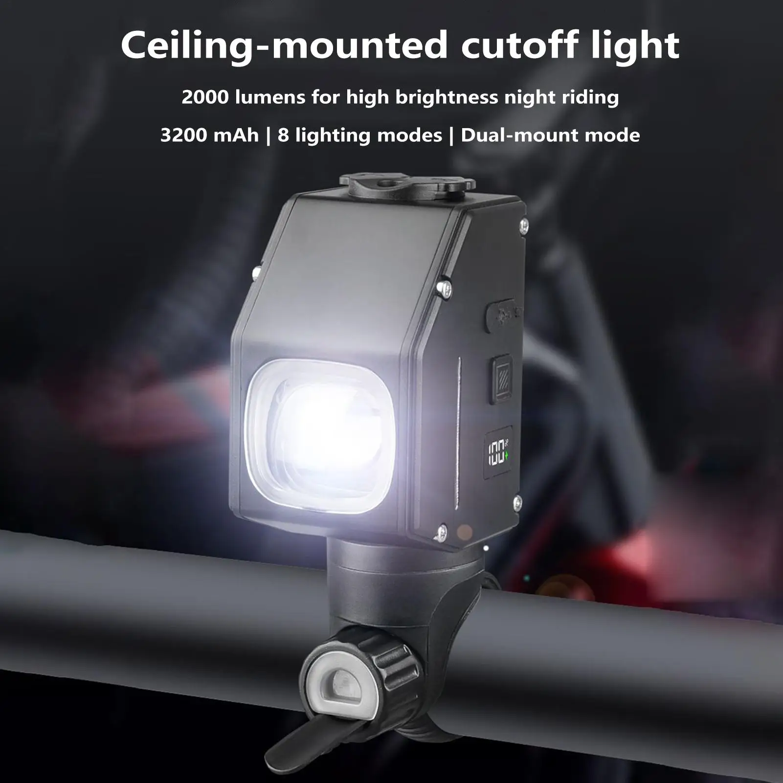 

Bike Headlight 2000Lumen Rechargeable Flashlight Front Bike Flashlight With 8 Modes For Night Riding Beach Kids Cycling Scooter
