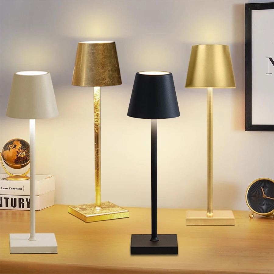 

Rechargeable LED Table Lamp Touch Sensor 3 Colors Desktop Night Light Bedside Lamps Ambient Light Bar Outdoor Room Decoration