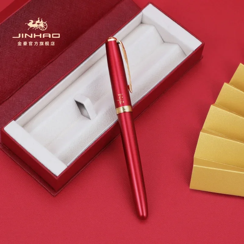 

New Jinhao 85 XI Fountain Pen Ballpoint Business Office Students Dedicated Red Practice Calligraphy Exquisite Wedding Banquet Gi