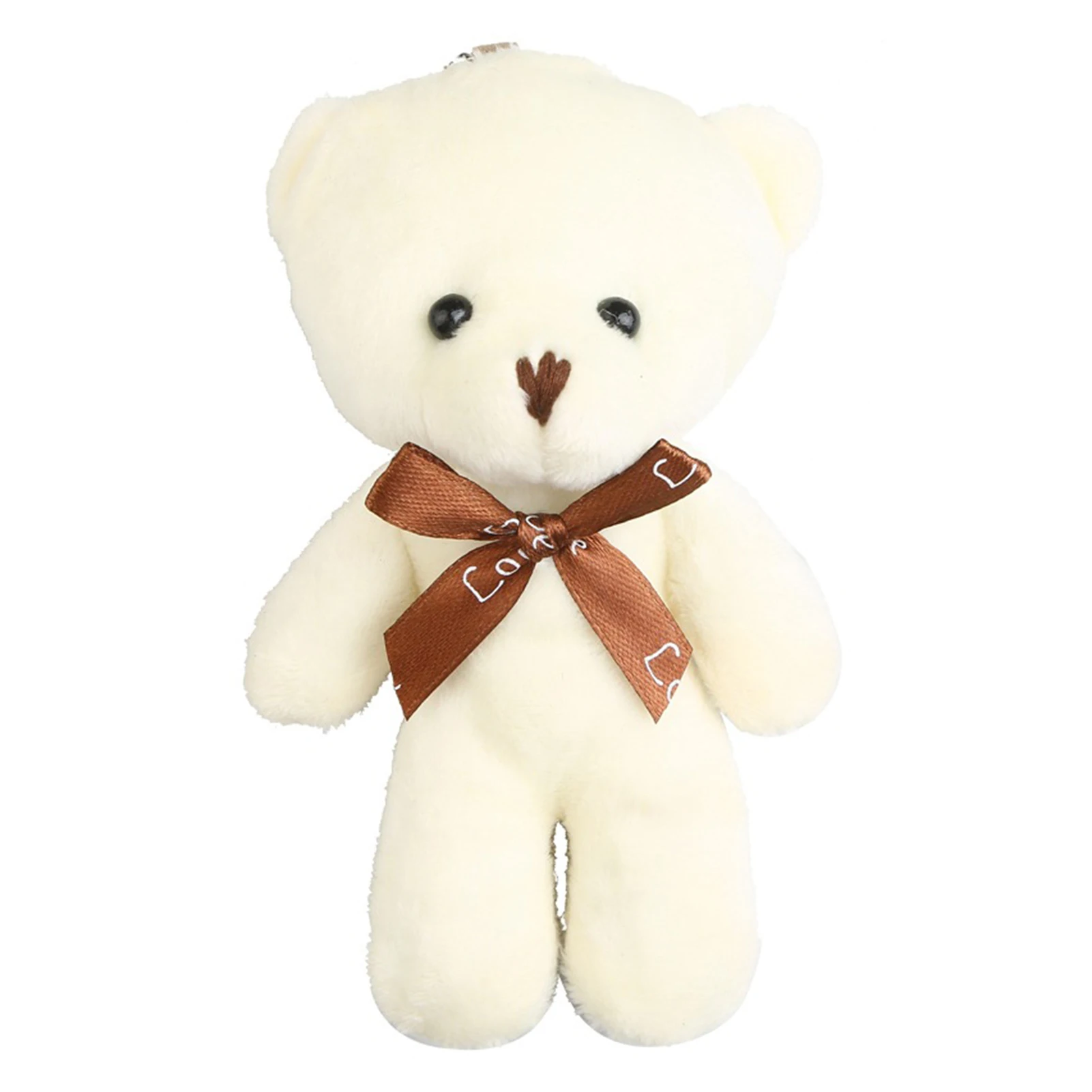 12cm Kawaii Teddy Bear Plush Toys Lovely Mini Tie Bear Dolls Bag Keychain Pendant Dolls Nice Gift For Girls 1Pcs