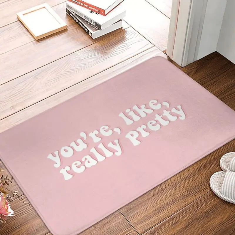 Slogan Graphic Mat Anti Slip Welcome Entrance Doormat Kitchen Bath Floor Decor Rug Washable Carpet for Home Bedroom Decoration