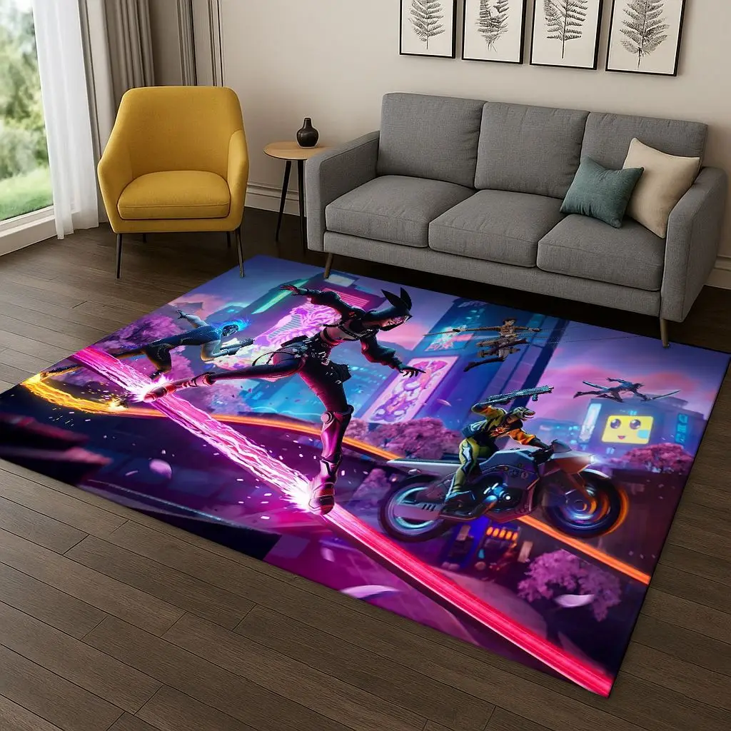 ثلاثية الأبعاد F-Fortnite لعبة الكرتون السجاد البساط لغرفة النوم غرفة المعيشة أريكة ممسحة ديكور المنزل ، أطفال منطقة اللعب البساط عدم الانزلاق هدية الكريسماس #4