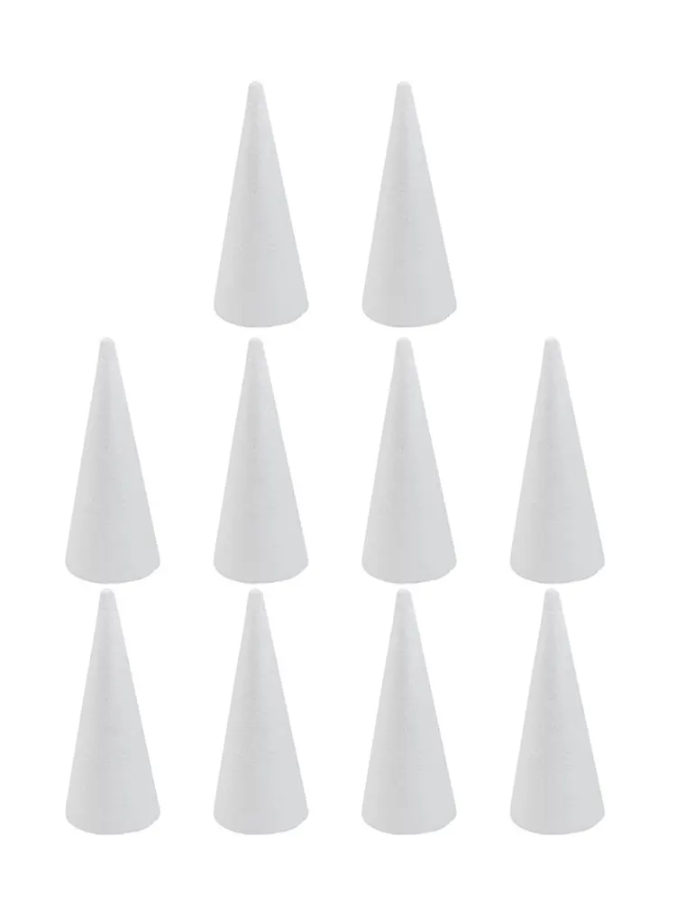 10pcs Christmas Tree Foam White Cone For DIY Christmas Tree Craft Supplies 150mm Christmas Holiday Party Home Decor