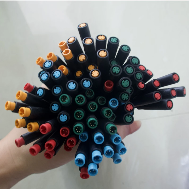 M6 Julet Electric Ebike Butt Plug 2p/3p/4p/5Pin Core Waterproof Power Cable Connector Scooter Brake Signal Sensor