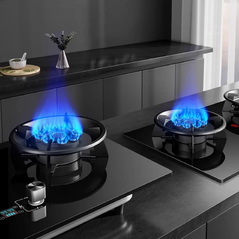 Estufa de gas con tapa abatible, cocinas de gas inteligentes GLP, batería superior de vidrio, estufa de gas de 2 quemadores para cocina